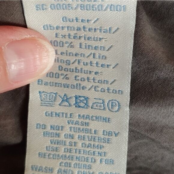 Boden stunning linen dress in grays/purples sz 12 - Picture 12 of 14